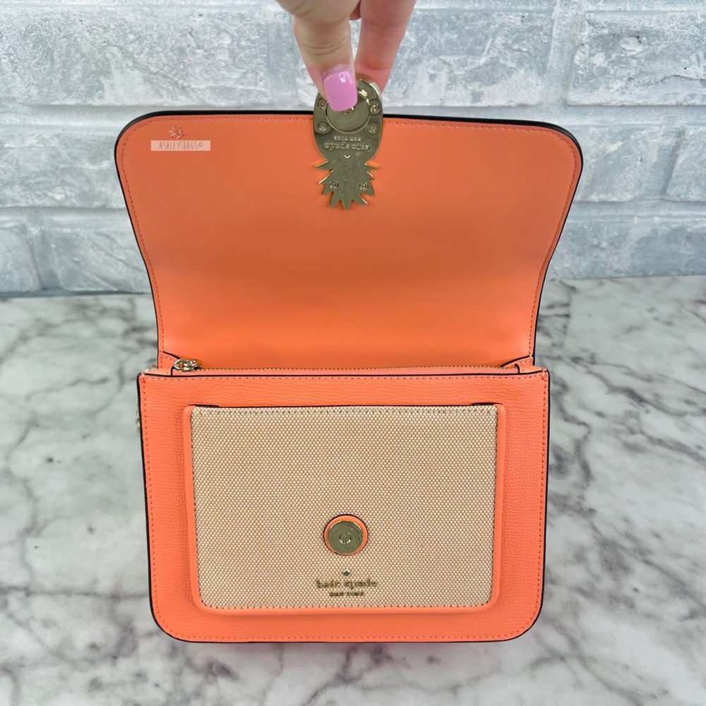 Kate Spade Melon Ball Pineapple Remi Flap Chain Crossbody Shoulder Bag - Picture 5 of 13